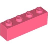 LEGO Steen 1x4 KORAAL (100 stuks)
