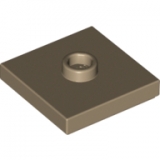 LEGO Plaat 2x2 met Nop DONKERBEIGE (100 stuks)