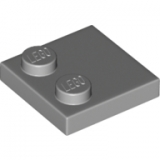 LEGO Plaat 2x2 met 2 Noppen LICHTGRIJS (100 stuks)