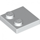 LEGO Plaat 2x2 met 2 Noppen WIT (100 stuks)